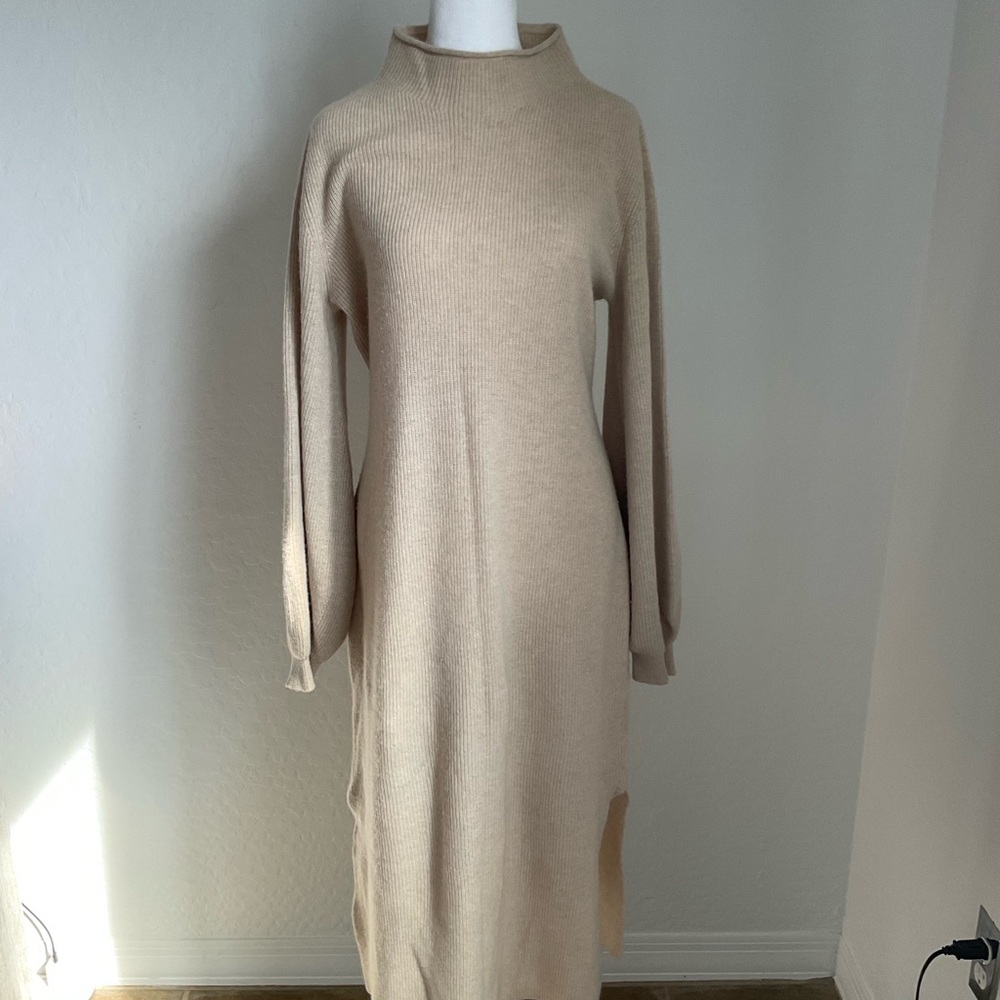 AUTHENTIC 100% cashmere mock neck dress by The Curated.